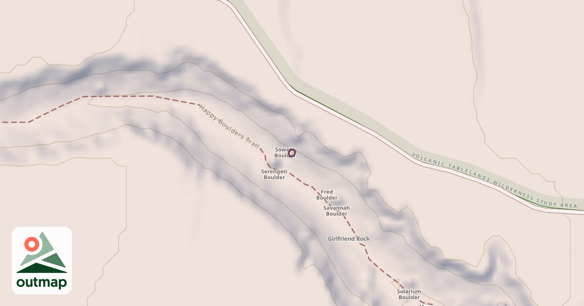 Map of Bleached Bones Boulder