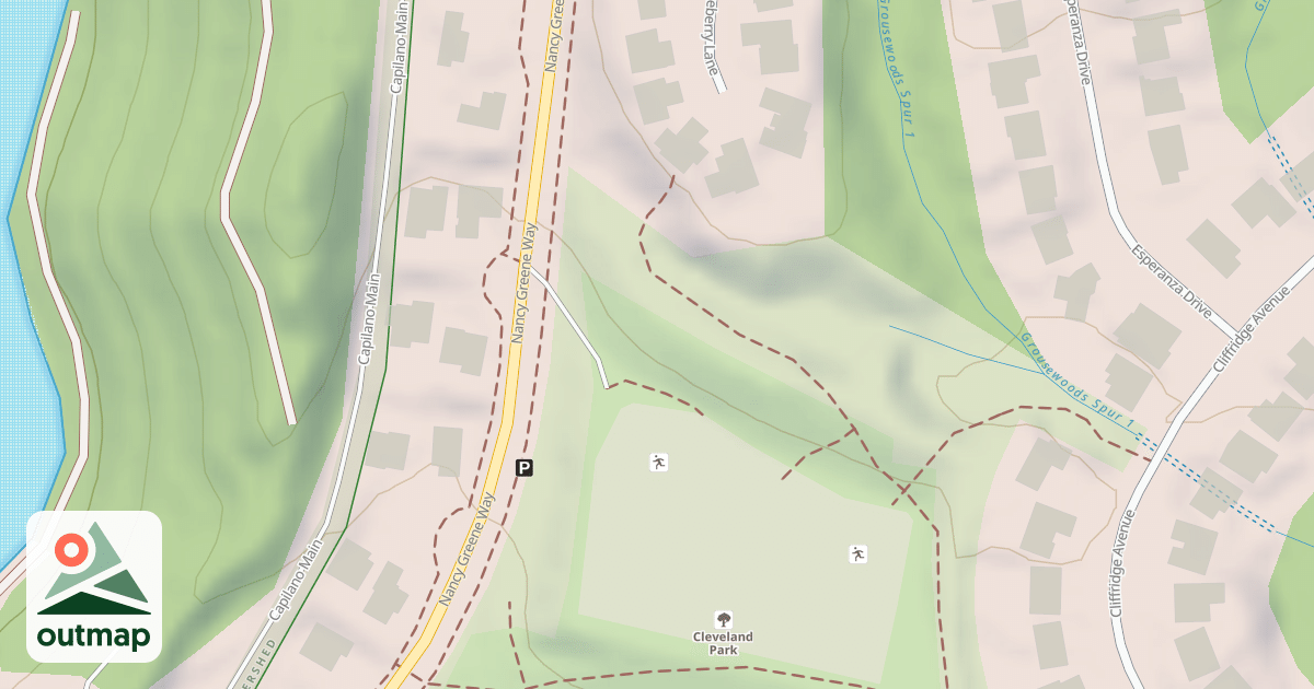Map of Cleveland Park Sled Run (North)