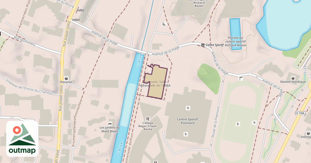 Map of Gymnase, Salle d'Escalade de l'ENSA