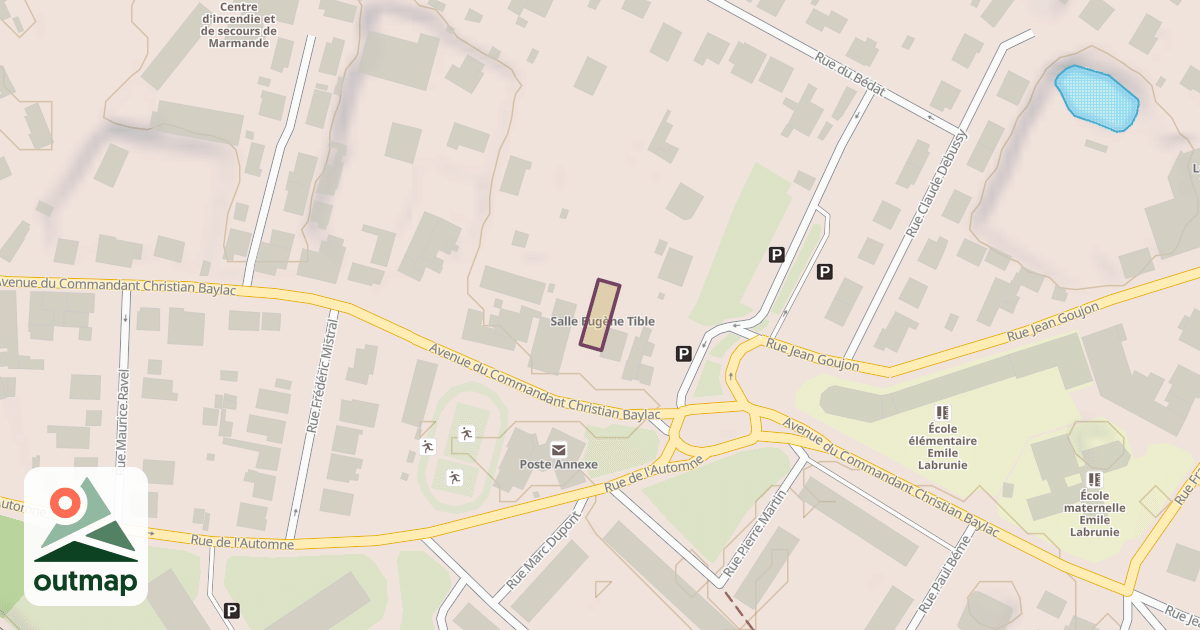 Map of Salle Eugène Tible