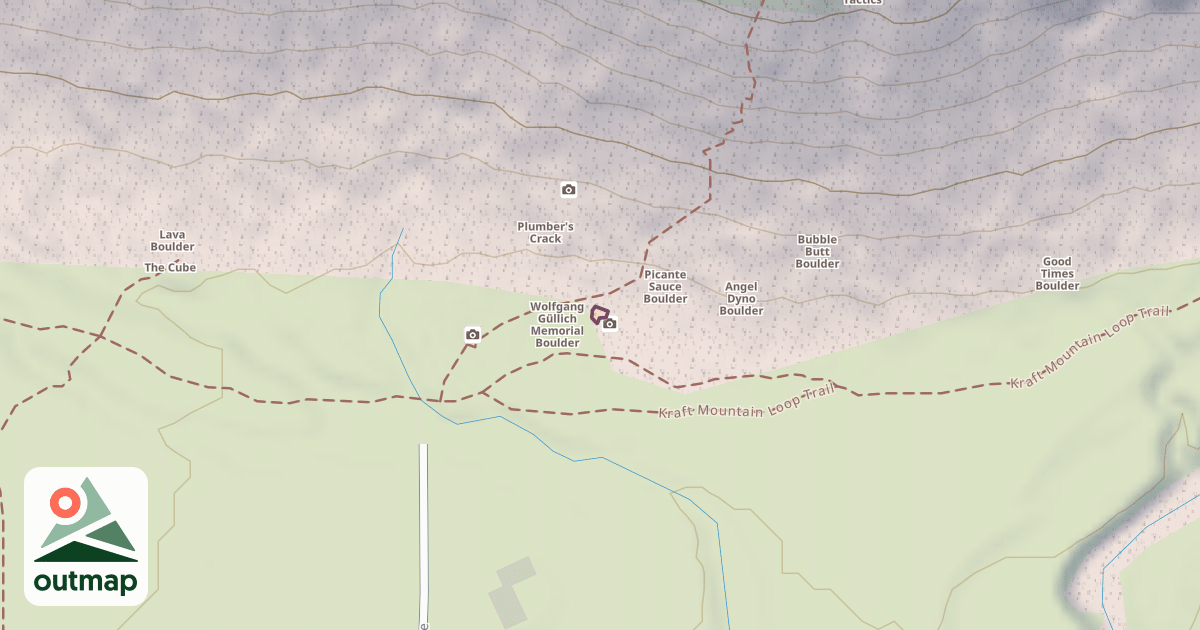 Map of Warmup Boulder