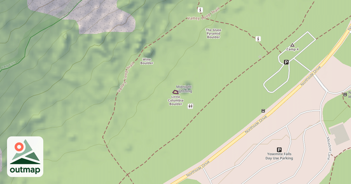 Map of Little Columbia Boulder