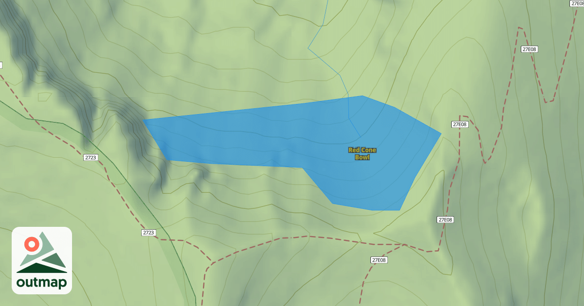 Map of Red Cone Bowl