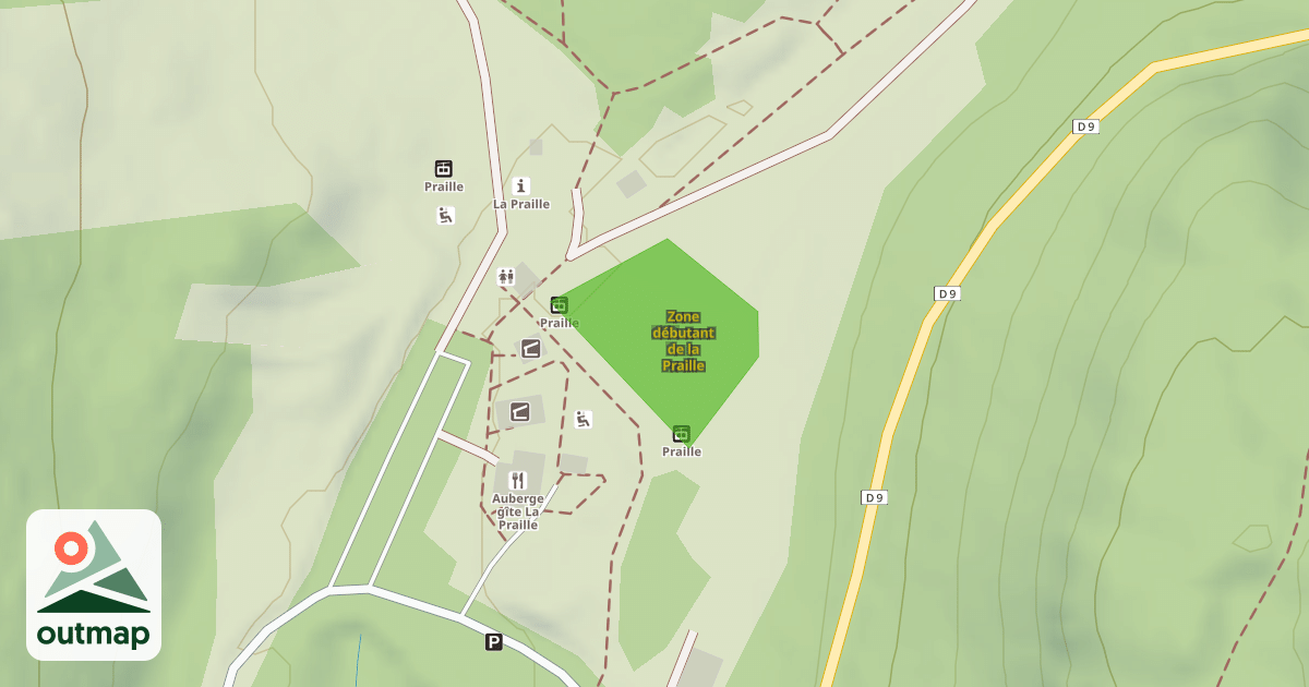 Map of Zone débutant de la Praille