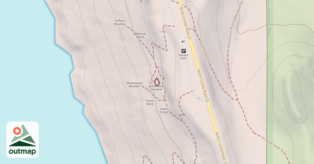 Map of Eliminator Boulder