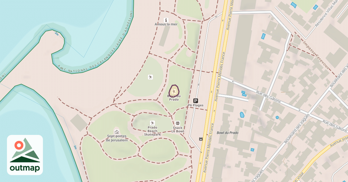 Map of Blocs du Prado