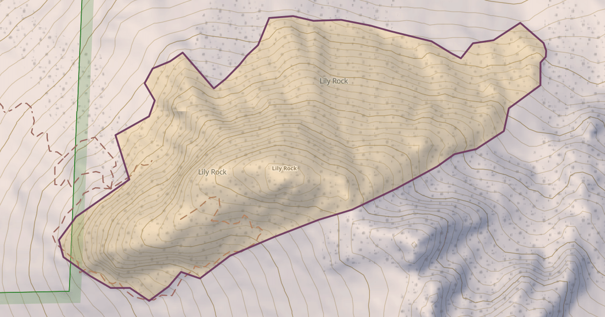 Map preview of Lily Rock