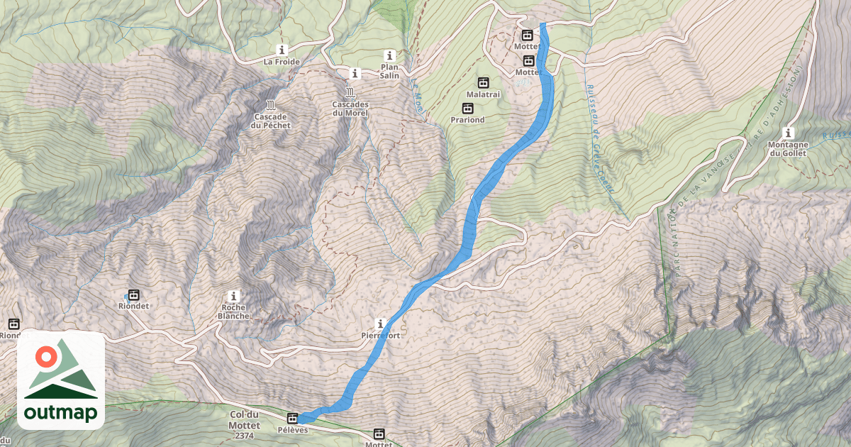 Map of Combe du Mottet