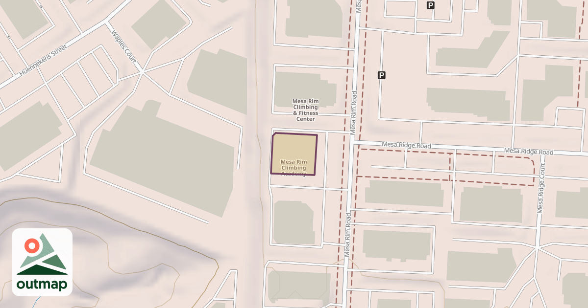 Map of Mesa Rim Climbing Academy