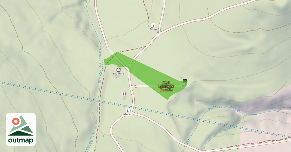 Map of Aval Combe de Beaudin