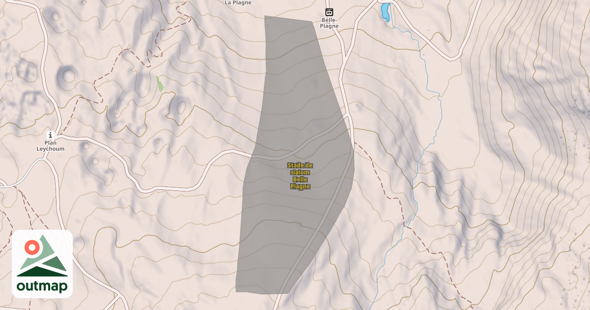 Map of Stade de slalom Belle Plagne