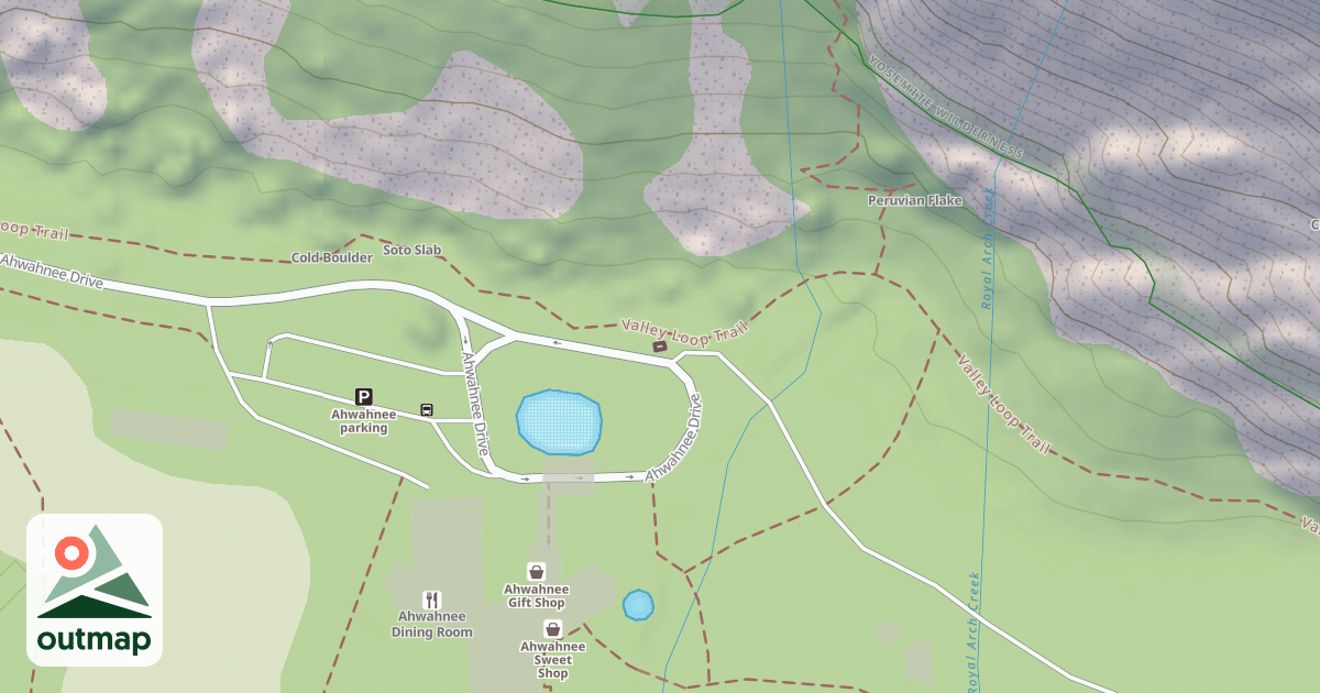 Map of Ahwahnee Fin Boulder