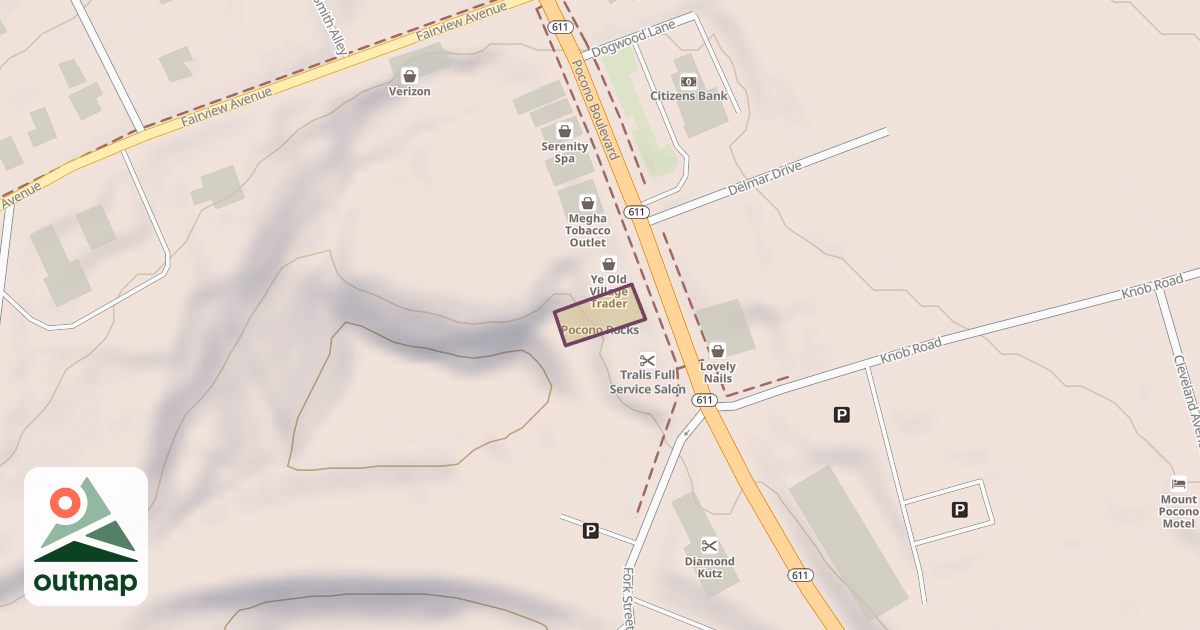 Map of Pocono Rocks