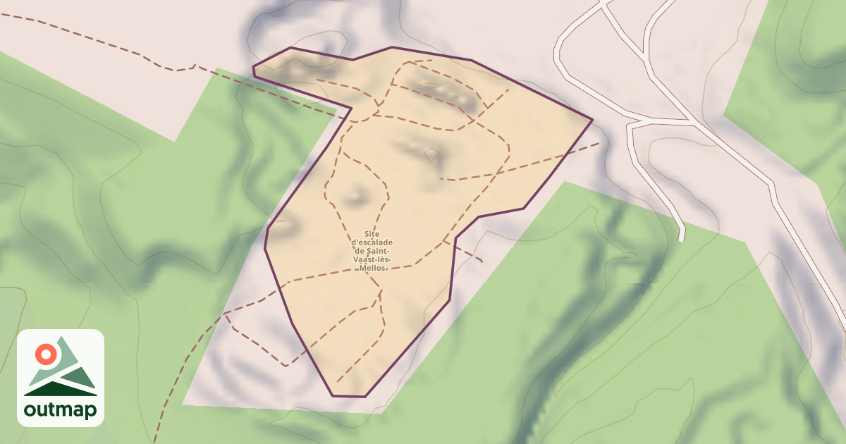 Map of Site d'escalade de Saint-Vaast-lès-Mellos