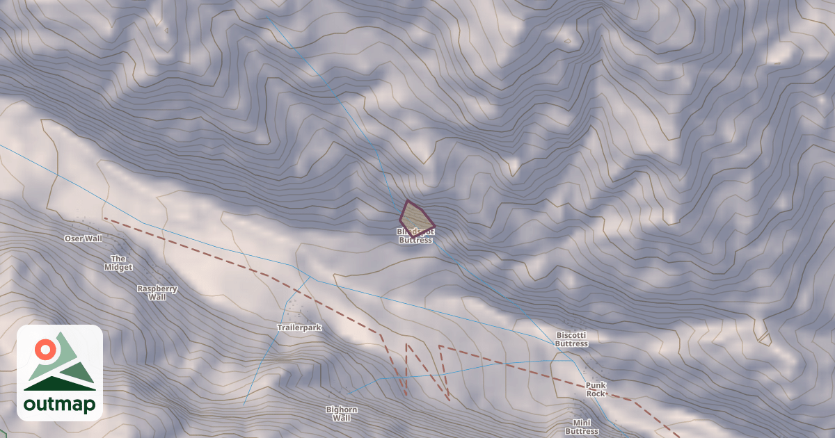 Map of Blindspot Buttress