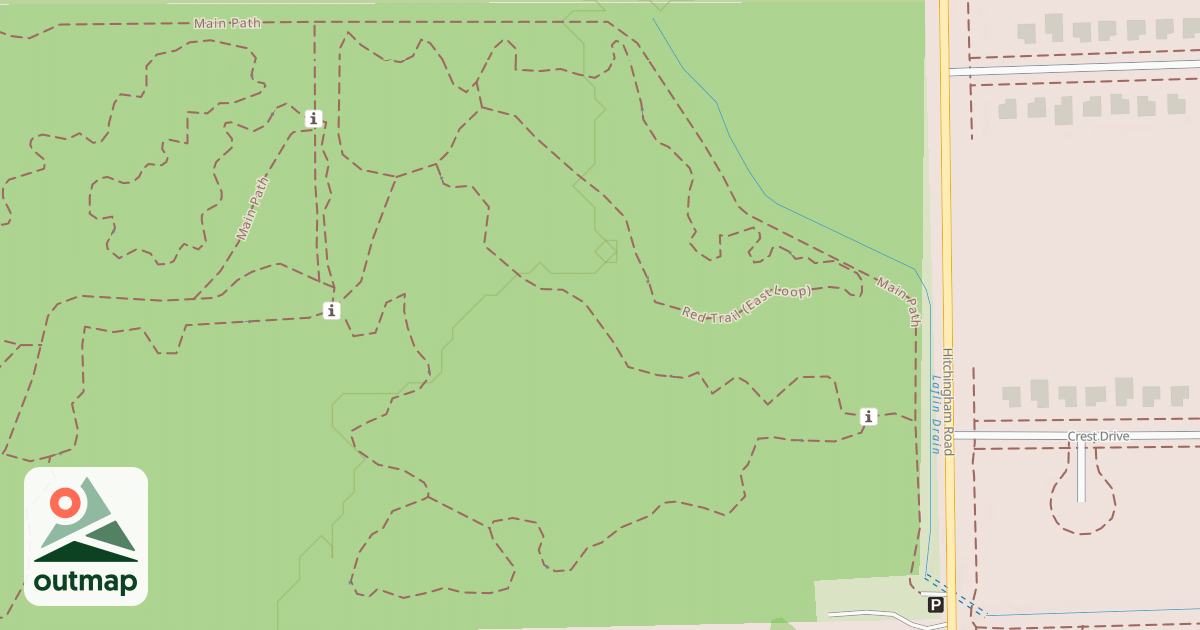 Map of Red Trail (East Loop)