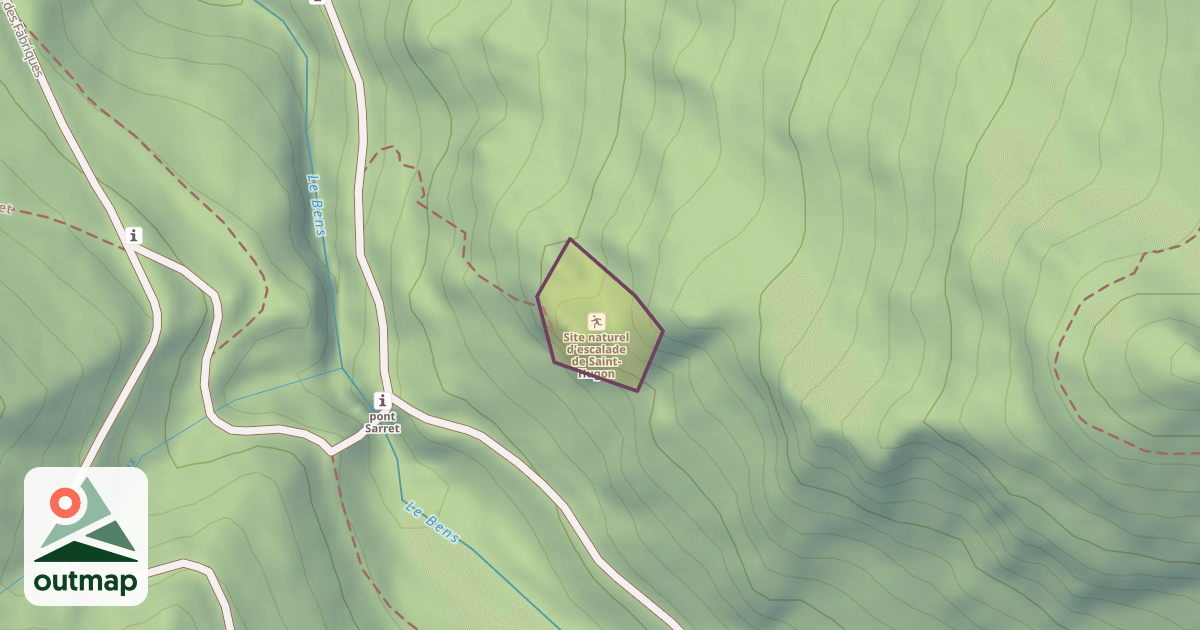 Map of Site naturel d'escalade de Saint-Hugon
