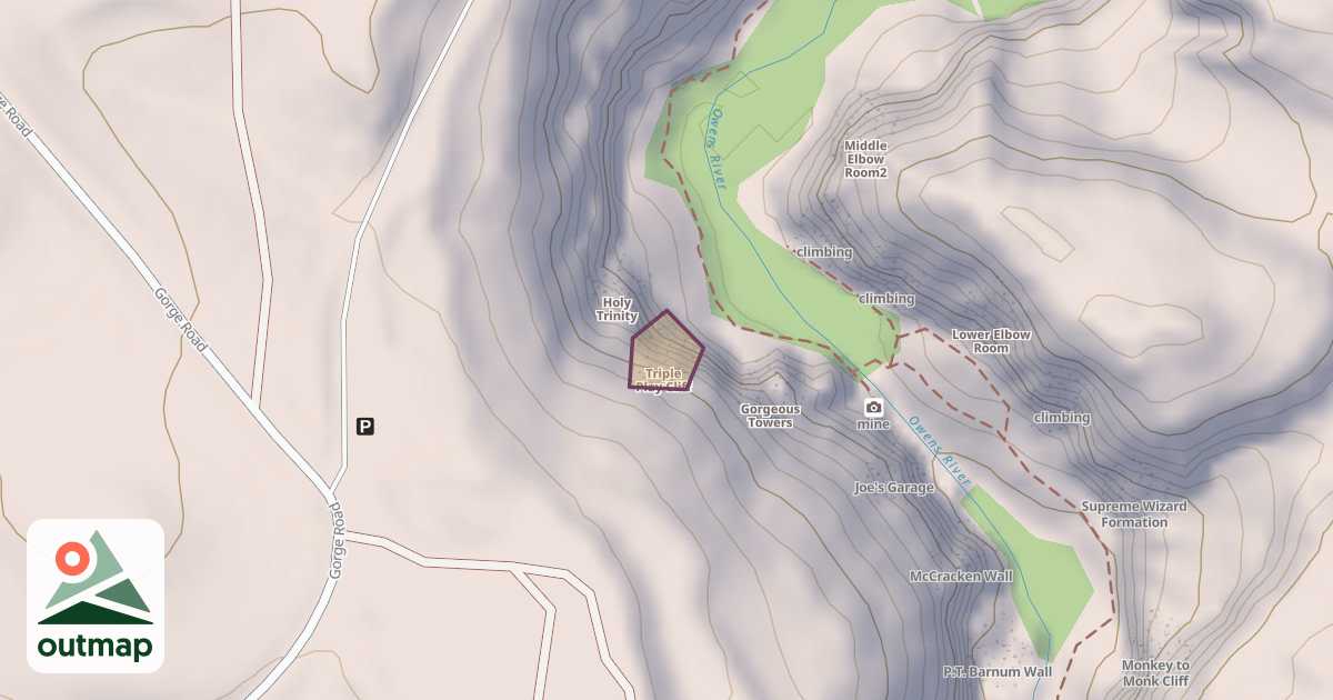 Map of Triple Play Cliff