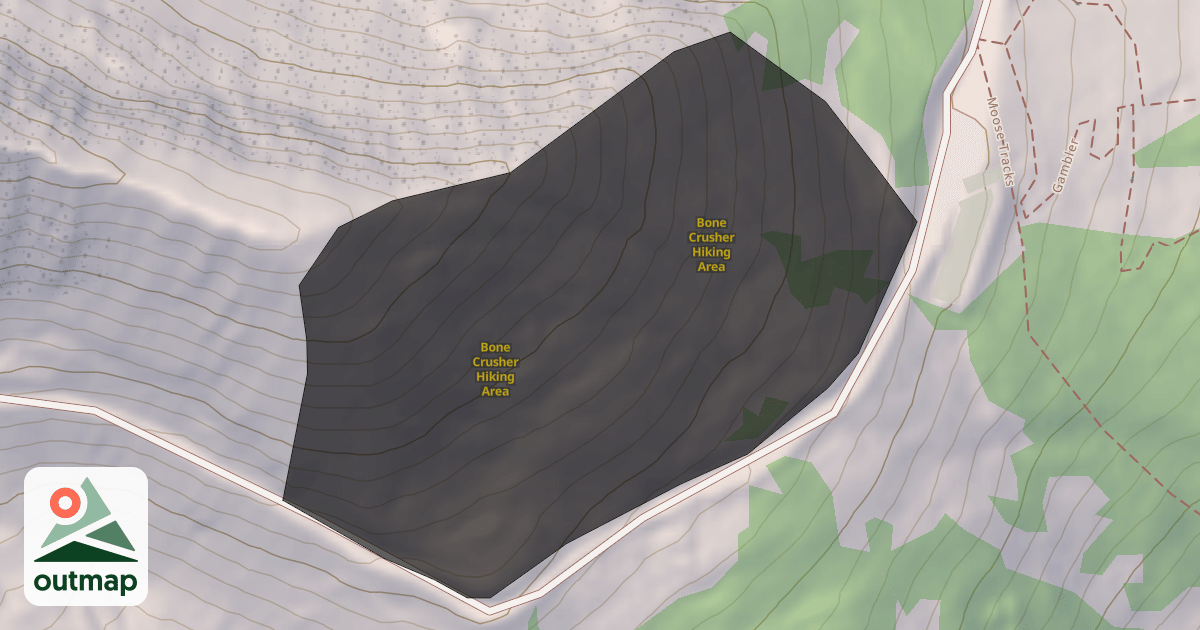 Map of Bone Crusher Hiking Area