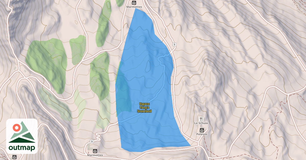 Map of Espace Tony's Snowland