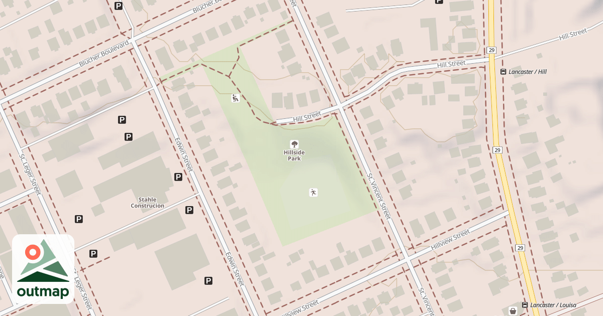 Map of Hillside Park Toboggan Hill