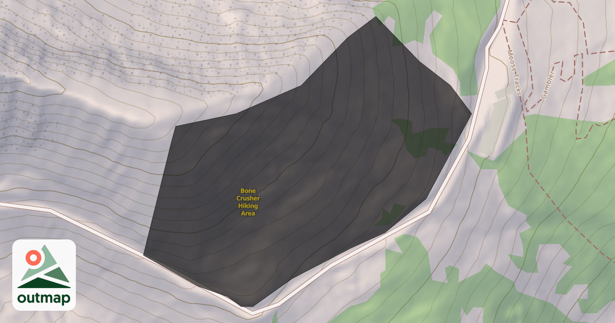 Map of Bone Crusher Hiking Area