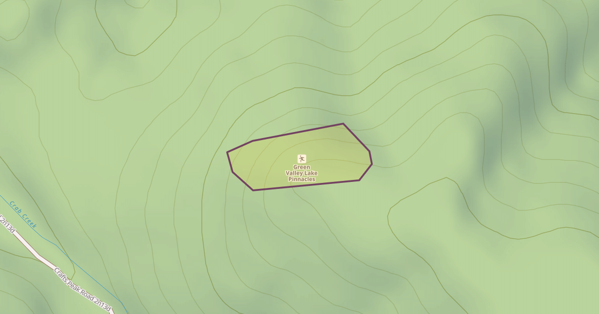 Map preview of Green Valley Lake Pinnacles