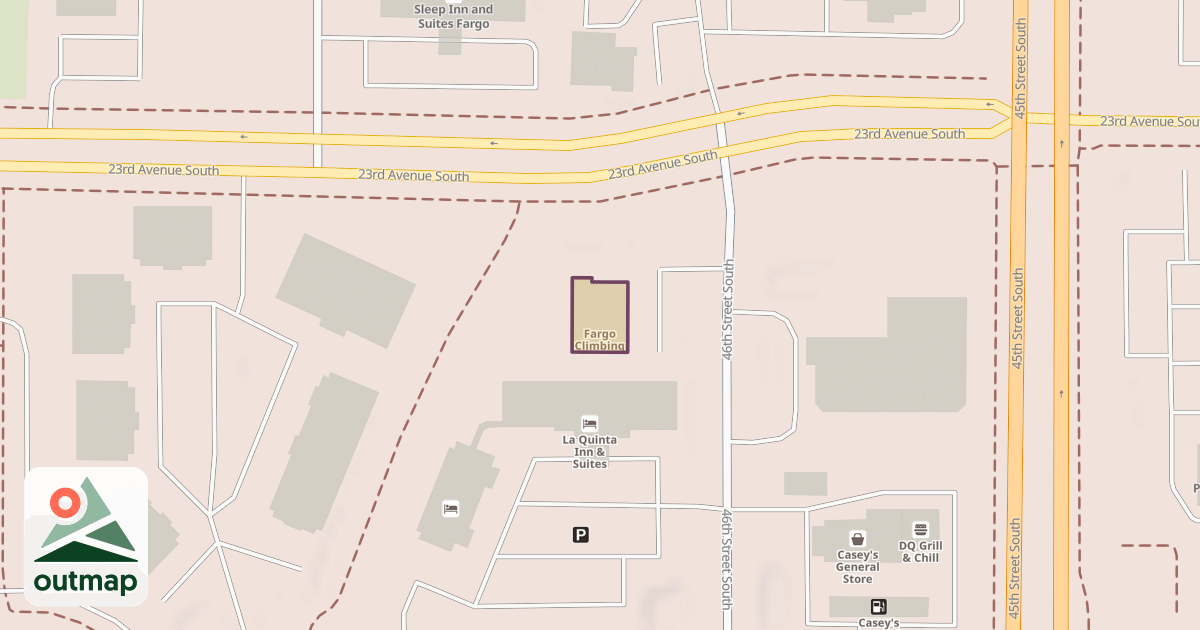 Map of Fargo Climbing