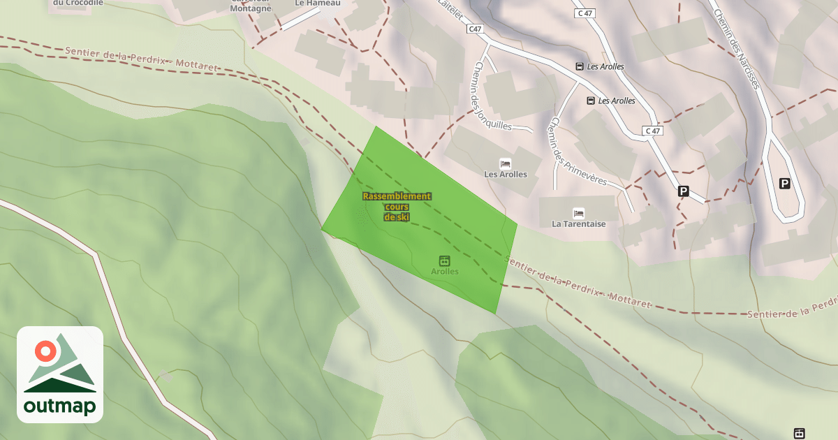 Map of Rassemblement cours de ski