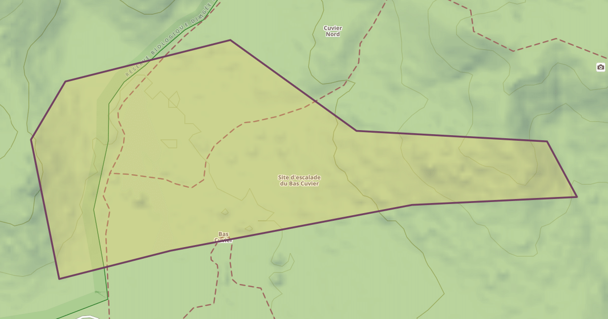 Map preview of Site d'escalade du Bas Cuvier