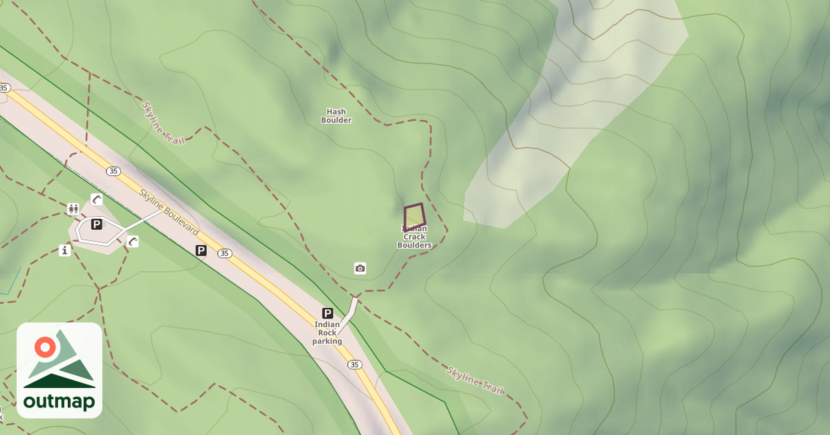 Map of Indian Crack Boulders