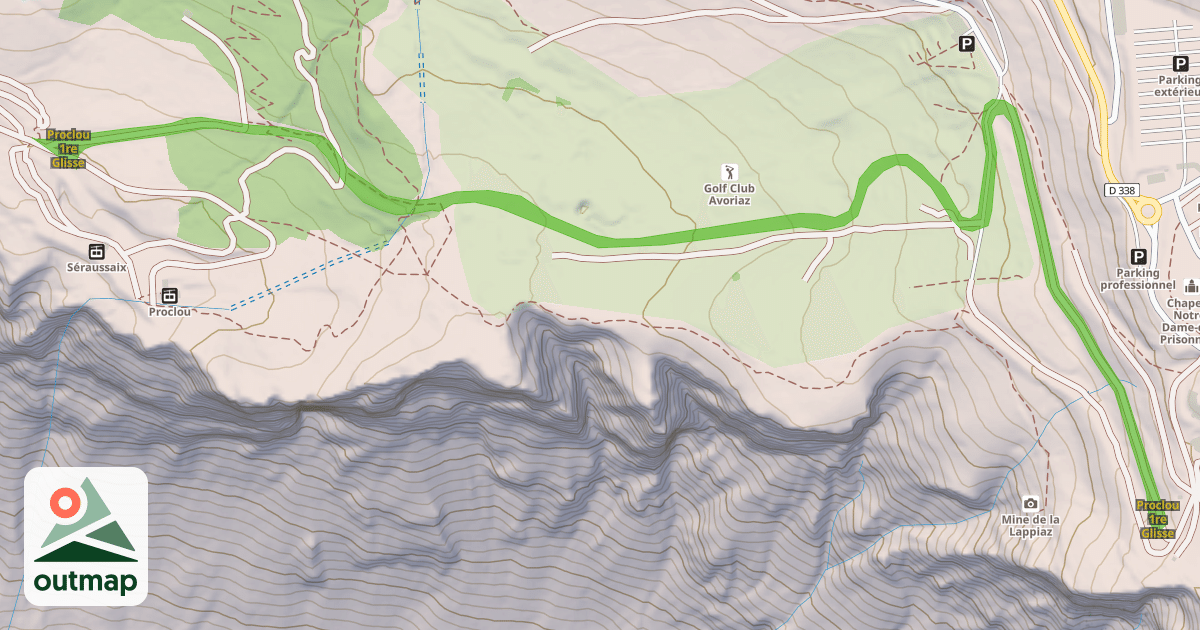 Map of Proclou 1re Glisse