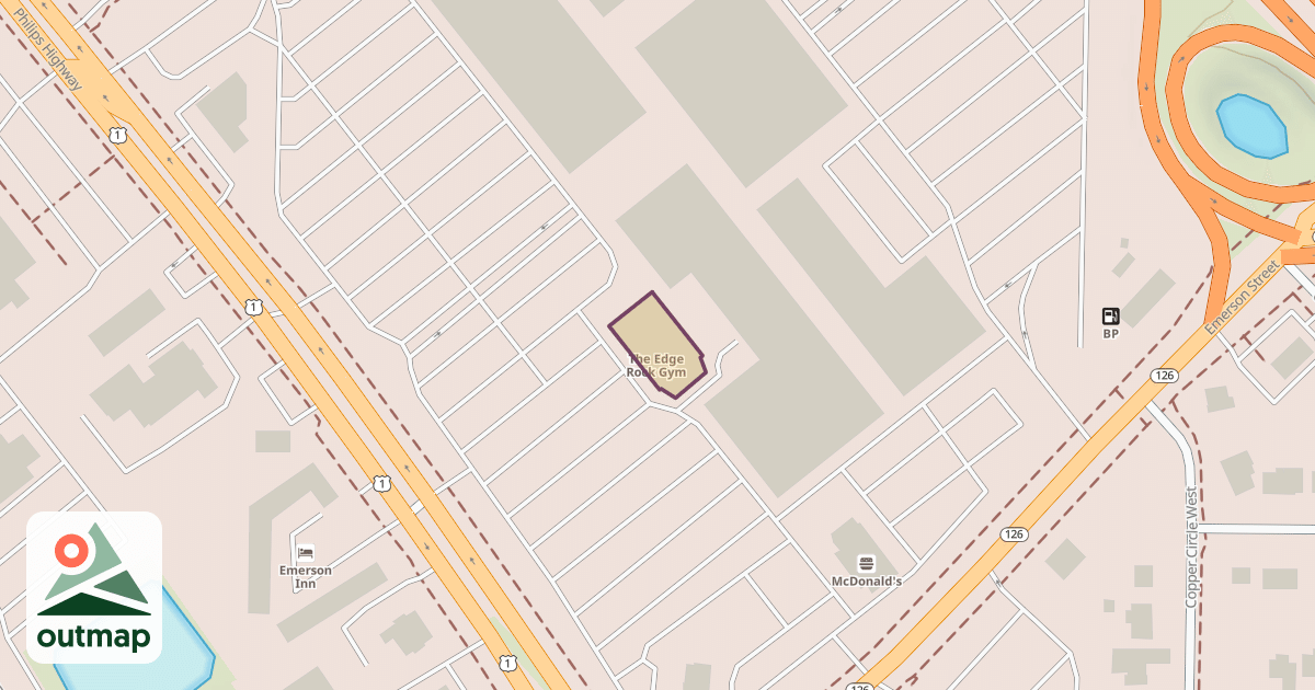 Map of The Edge Rock Gym