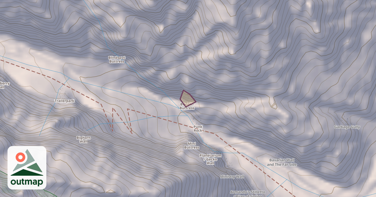 Map of Biscotti Buttress