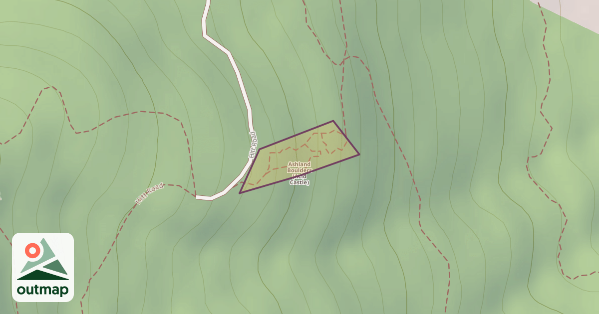Map of Ashland Boulders (Acid Castle)