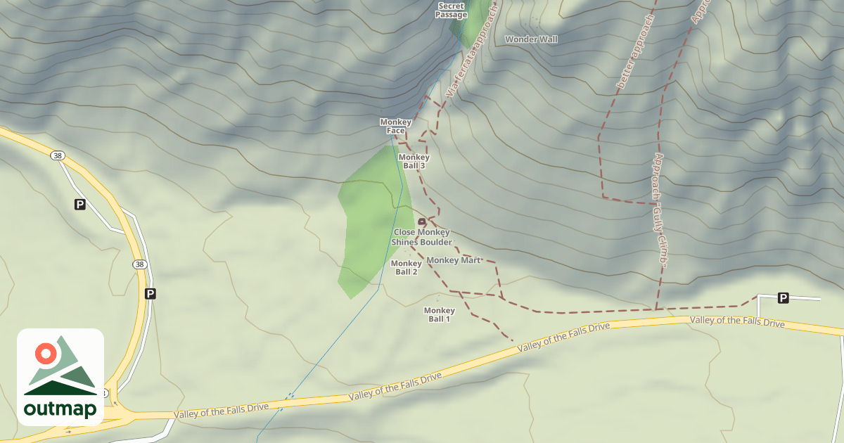 Map of Close Monkey Shines Boulder