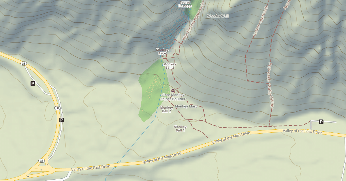 Map preview of Close Monkey Shines Boulder