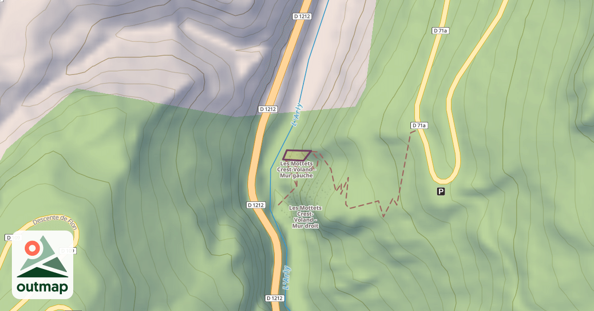 Map of Les Mottets Crest-Voland - Mur gauche