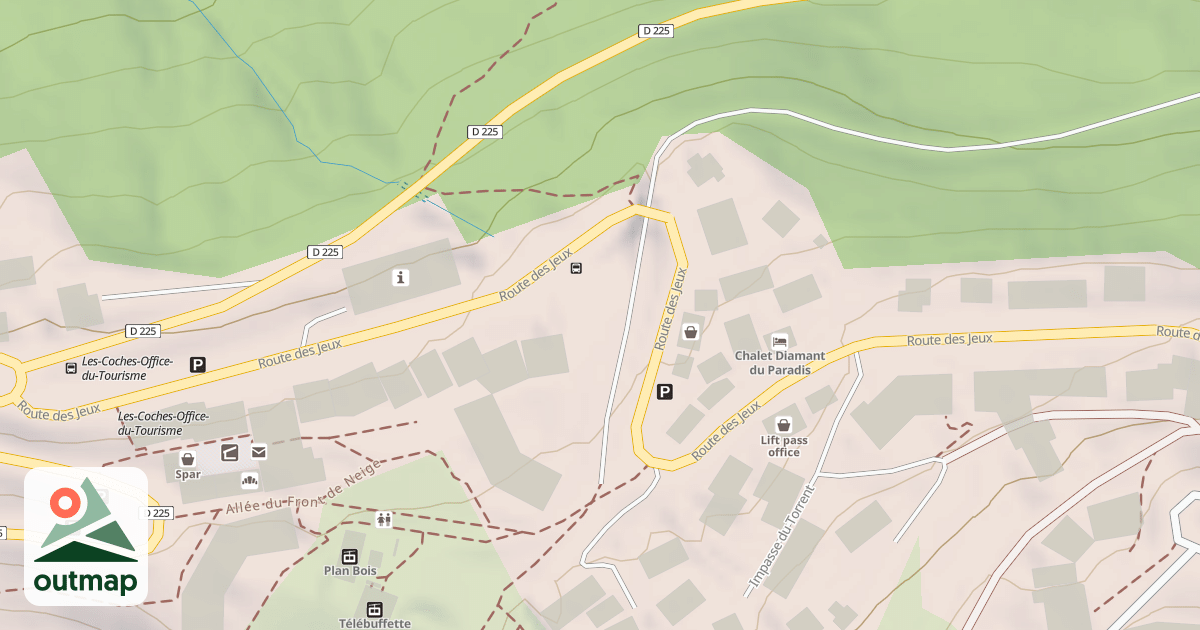 Map of Espace luge