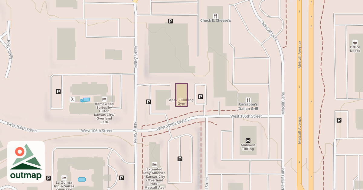 Map of Apex Climbing Gym