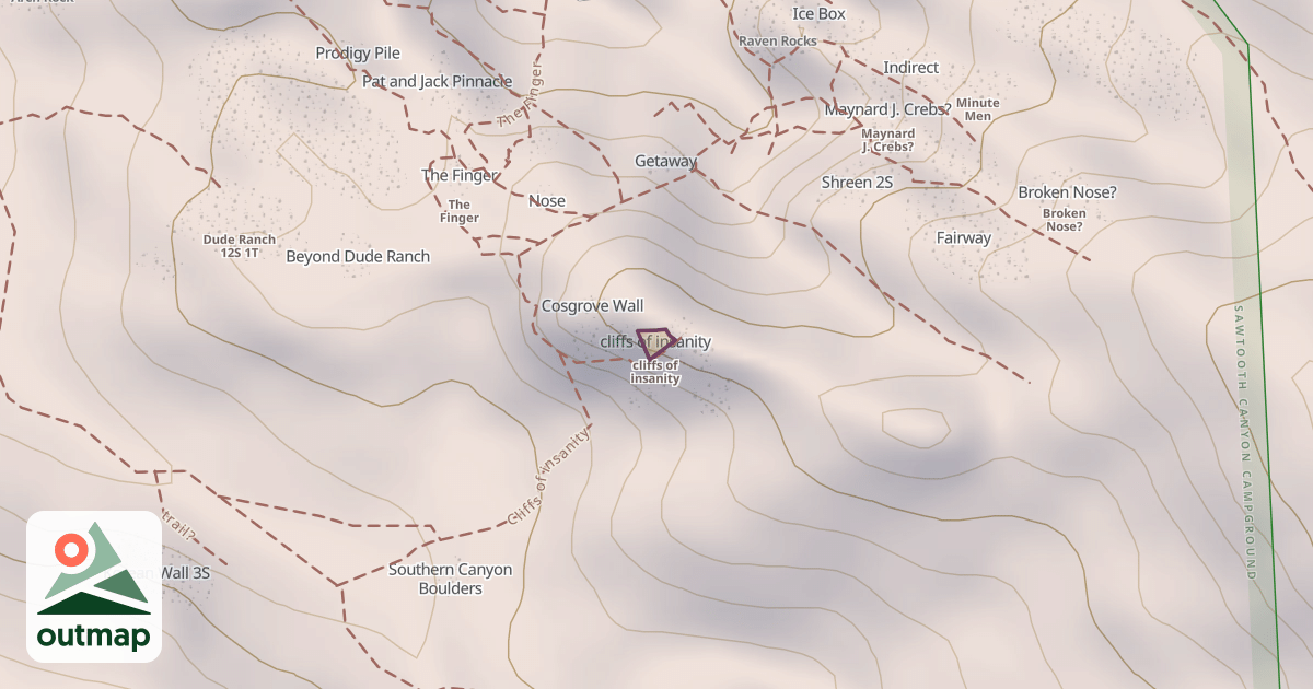 Map of cliffs of insanity