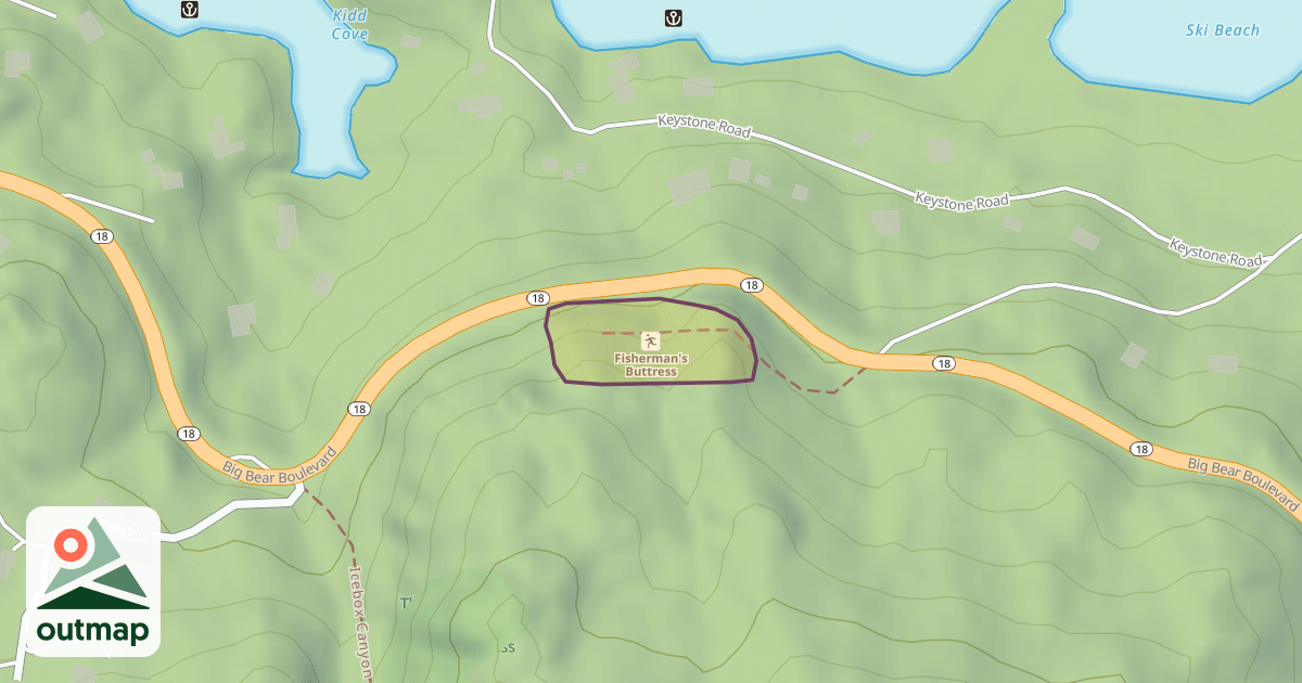 Map of Fisherman's Buttress
