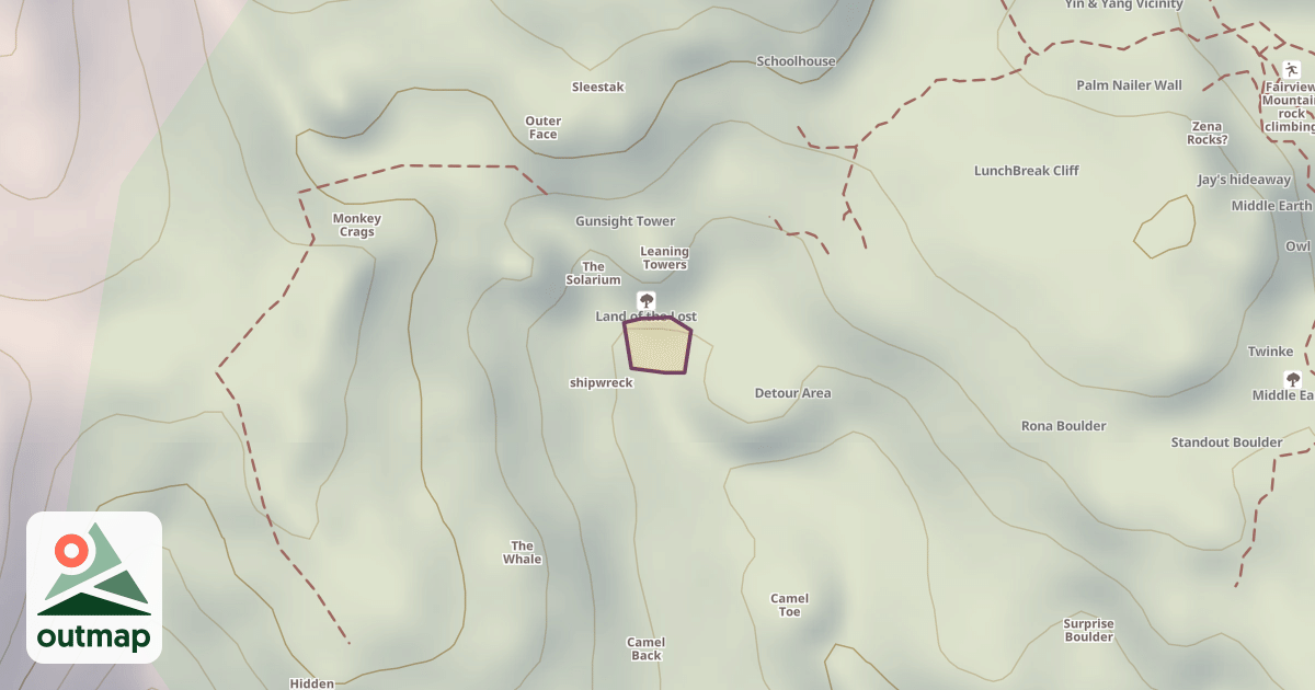 Map of Land of the Lost Bouldering