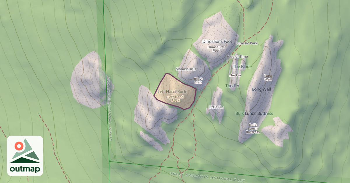 Map of Left Hand Rock