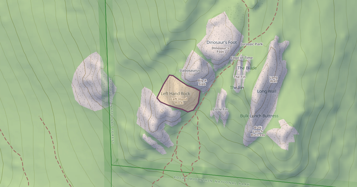 Map preview of Left Hand Rock