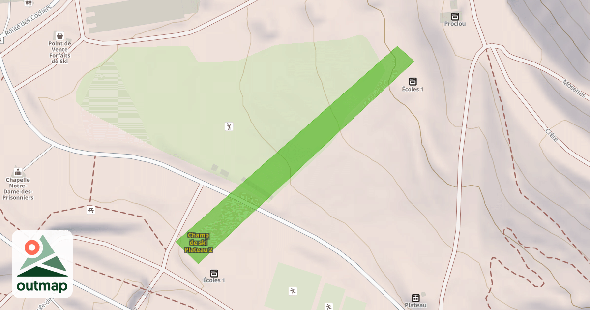 Map of Champ de ski Plateau 2