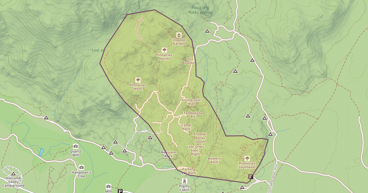 Map preview of Holcomb Valley Pinnacles