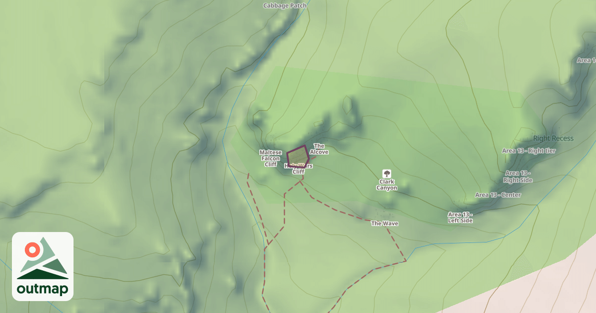 Map of Holy Wars Cliff