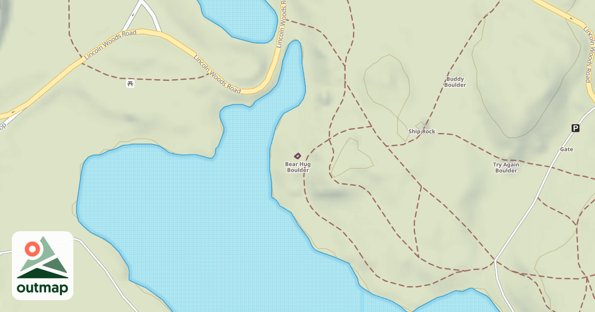 Map of Bear Hug Boulder