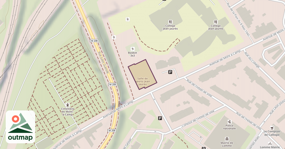 Map of Salle de sports Jean Jaurès